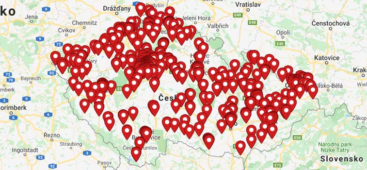 mapa pizzerii Slovensko